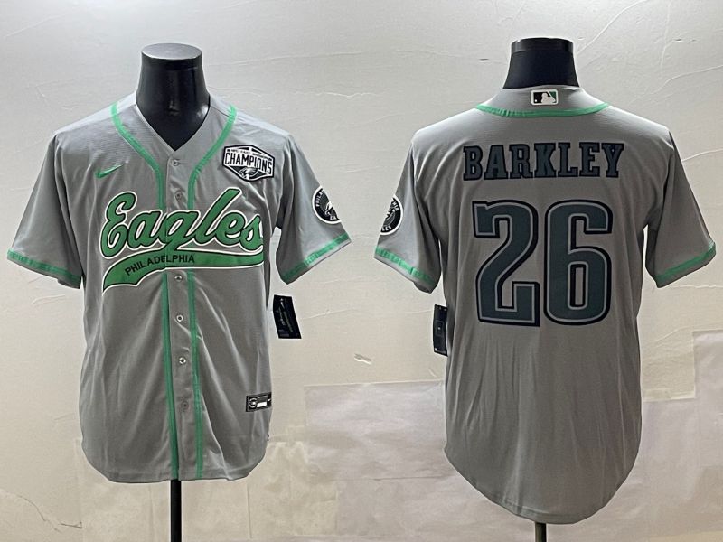 Men Philadelphia Eagles #26 Barkley Grey Jointly Name 2025 Nike Limited NFL Jersey style 5->philadelphia eagles->NFL Jersey